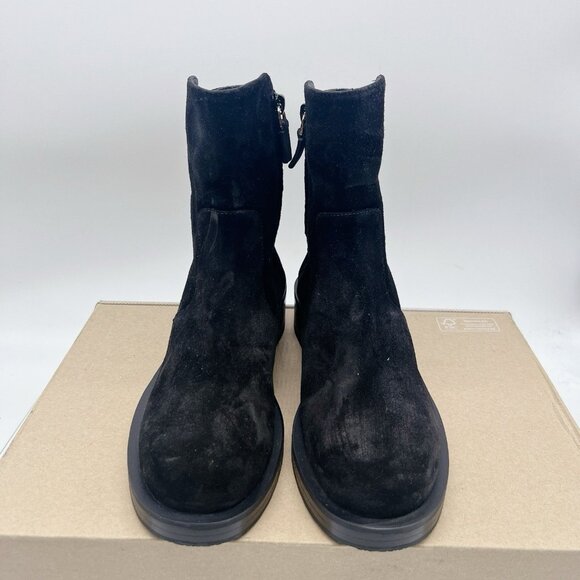 Stuart Weitzman 5050 Bold Zip Bootie Ankle Boots Black Suede US 10 - Made SPAIN - Picture 5 of 12